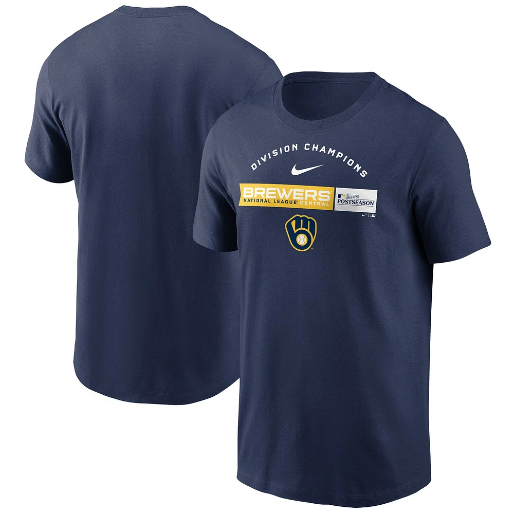 T-shirt Nike bleu marine pour hommes des Milwaukee Brewers 2023 NL Central Division Champions