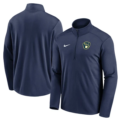 Haut à demi-glissière léger et performant Nike Milwaukee Brewers Agility Pacer pour homme, bleu marine