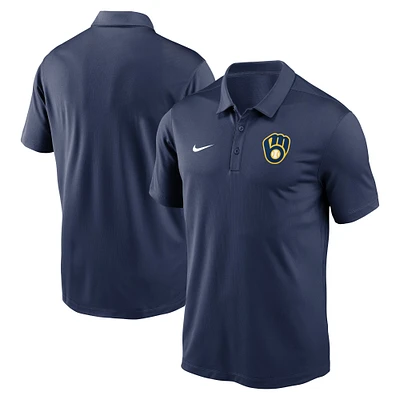 Polo Nike Milwaukee Brewers Agility Performance pour homme - Bleu marine