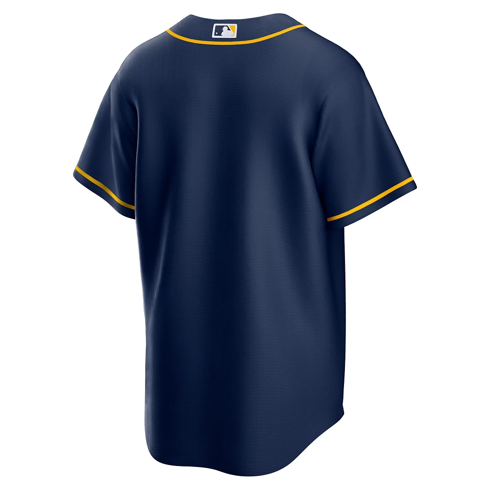 Maillot de l'équipe réplique alternative des Milwaukee Brewers Nike bleu marine pour hommes