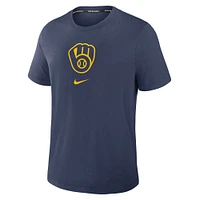 Men's Nike Navy Milwaukee Brewers Authentic Collection Early Work Tri-Blend Performance T-Shirt
