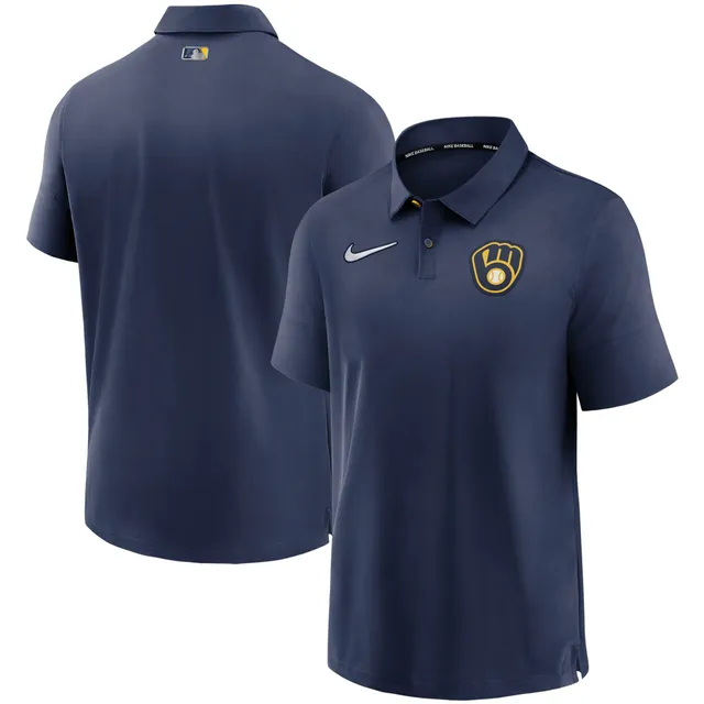 Nike Men's Nike Navy Milwaukee Brewers Authentic Collection Striped  Performance Pique Polo