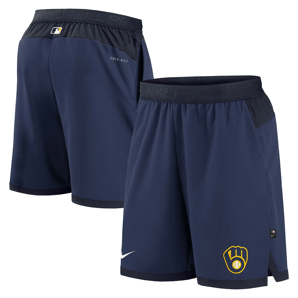 Short Nike Milwaukee Brewers Authentic Collection Flex Vent Performance pour homme - Bleu marine