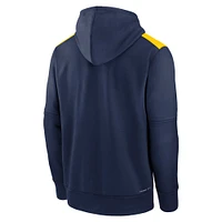 Men's Nike Navy Milwaukee Brewers Authentic Collection Performance Pullover Hoodie