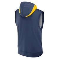 Men's Nike Navy Milwaukee Brewers Authentic Collection Performance Sleeveless Pullover Hoodie