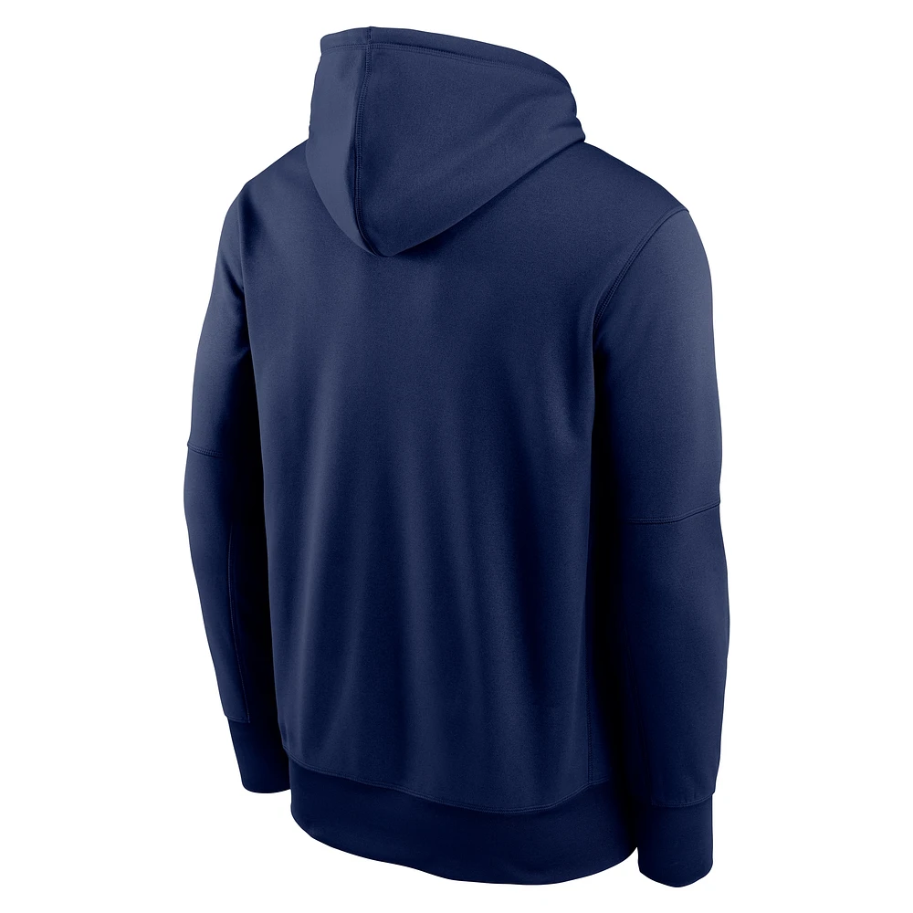 Men's Nike Navy Milwaukee Brewers Authentic Collection Practice Performance Pullover Hoodie