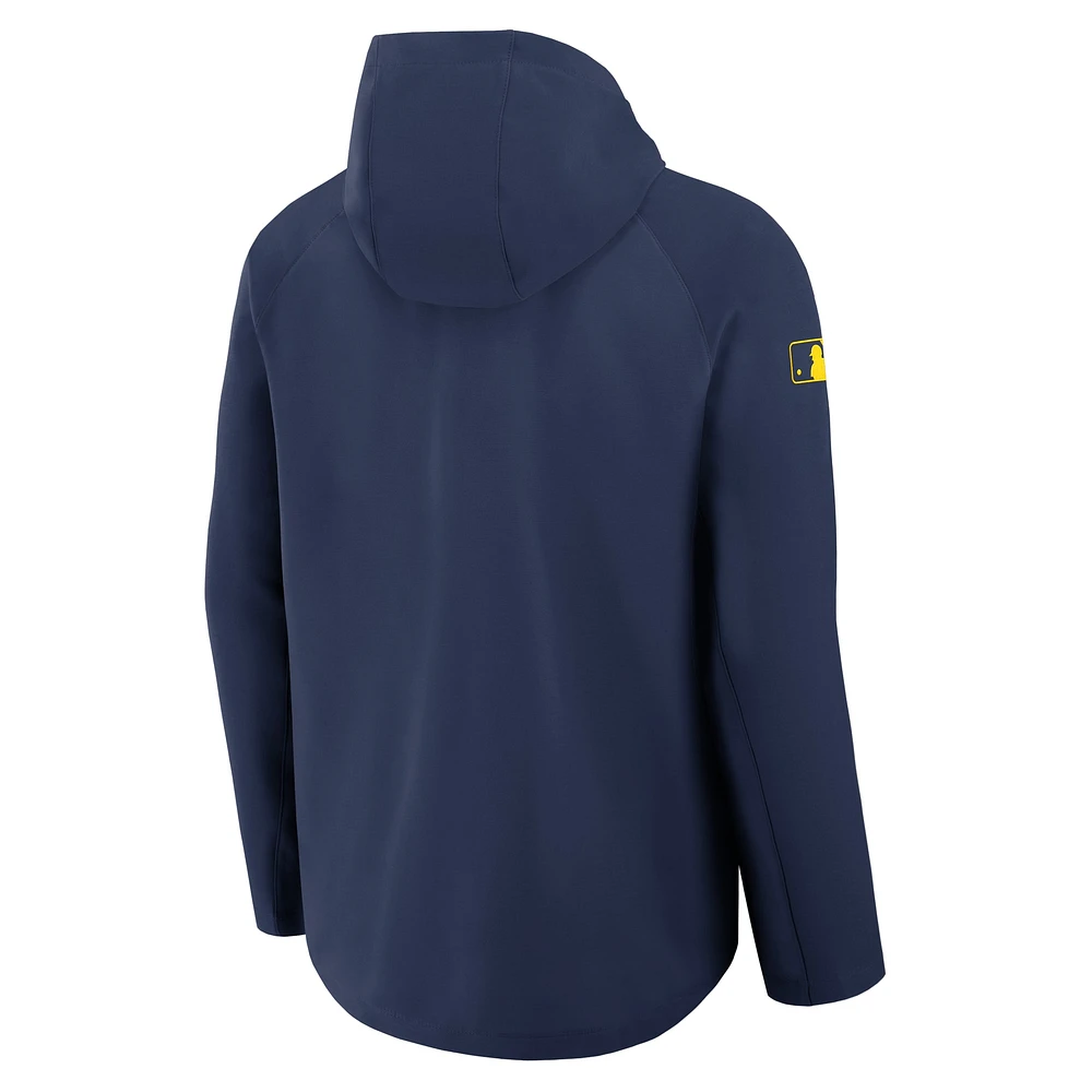 Men's Nike Navy Milwaukee Brewers Authentic Collection Raglan Performance Full-Zip Jacket