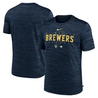 T-shirt Nike Milwaukee Brewers Authentic Collection Velocity Performance Practice pour homme - Bleu marine