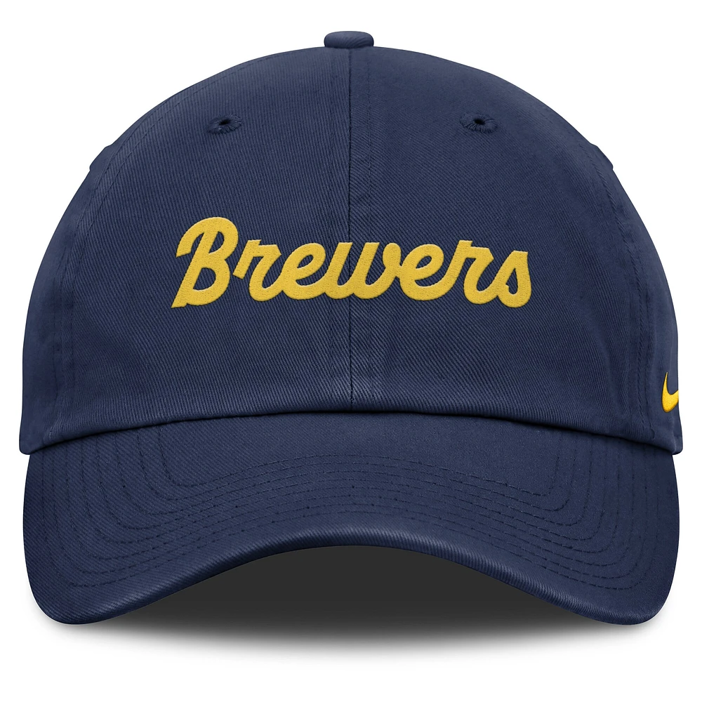 Casquette ajustable Nike bleu marine Milwaukee Brewers Club pour homme