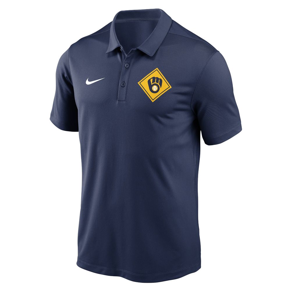 Men's Nike Navy Milwaukee Brewers Diamond Icon Franchise Performance Polo