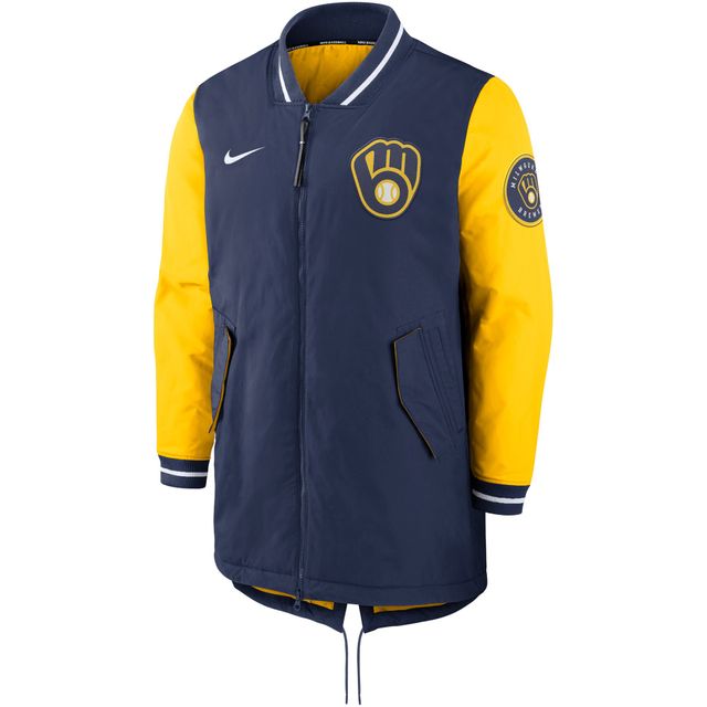 Veste à fermeture éclair entièrement zippée Nike Milwaukee Brewers Dugout Performance pour homme