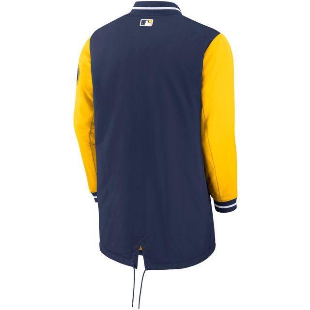 Veste à fermeture éclair entièrement zippée Nike Milwaukee Brewers Dugout Performance pour homme