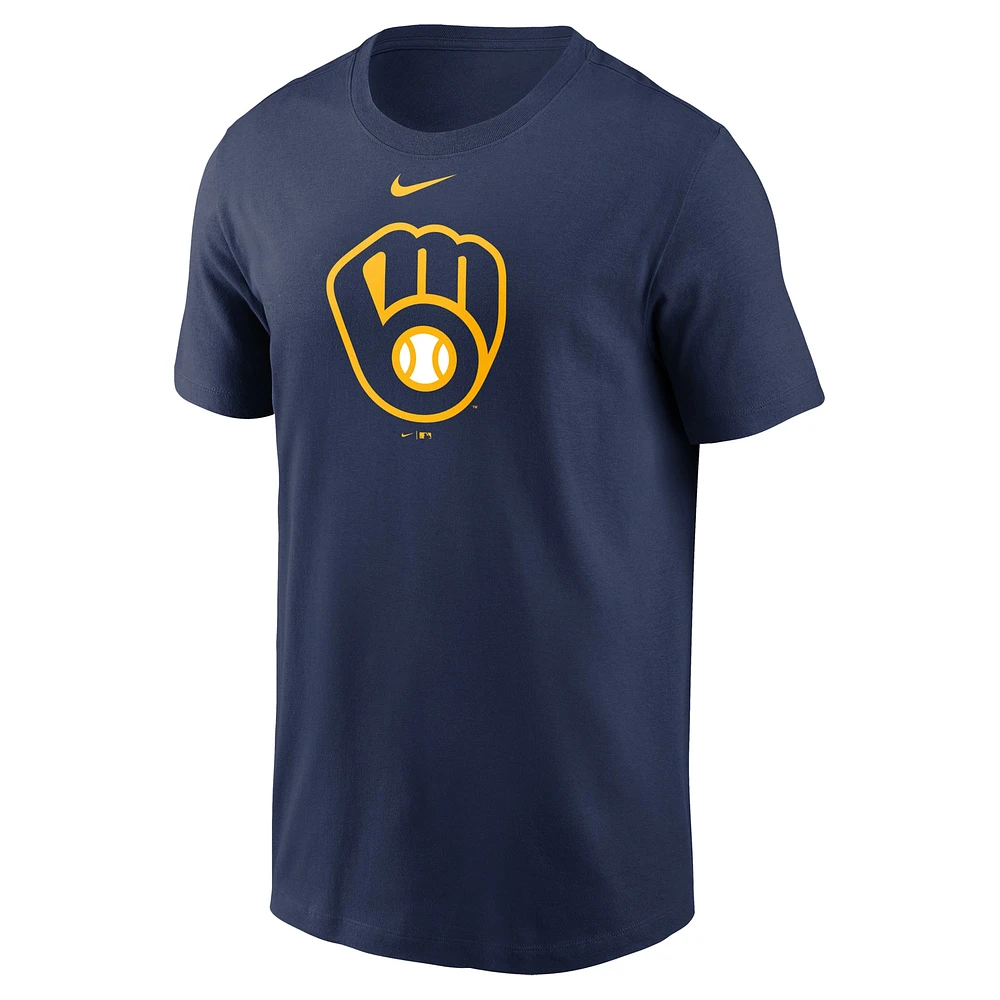 T-shirt Nike bleu marine avec grand logo Milwaukee Brewers pour homme