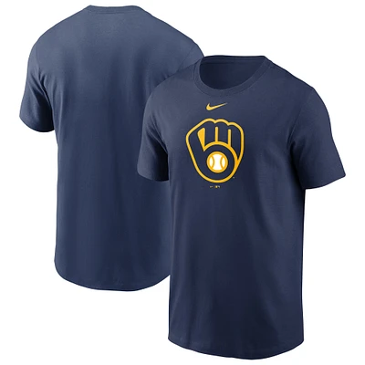 Men's Nike Navy Milwaukee Brewers Large Logo T-Shirt