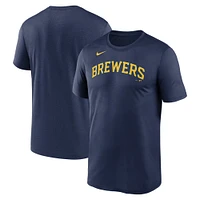 T-shirt New Legend Wordmark des Milwaukee Brewers Nike bleu marine pour homme