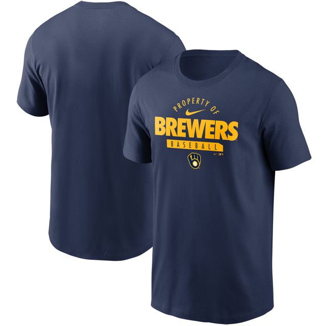 T-shirt Nike bleu marine Milwaukee Brewers Primetime Property Of Practice pour hommes