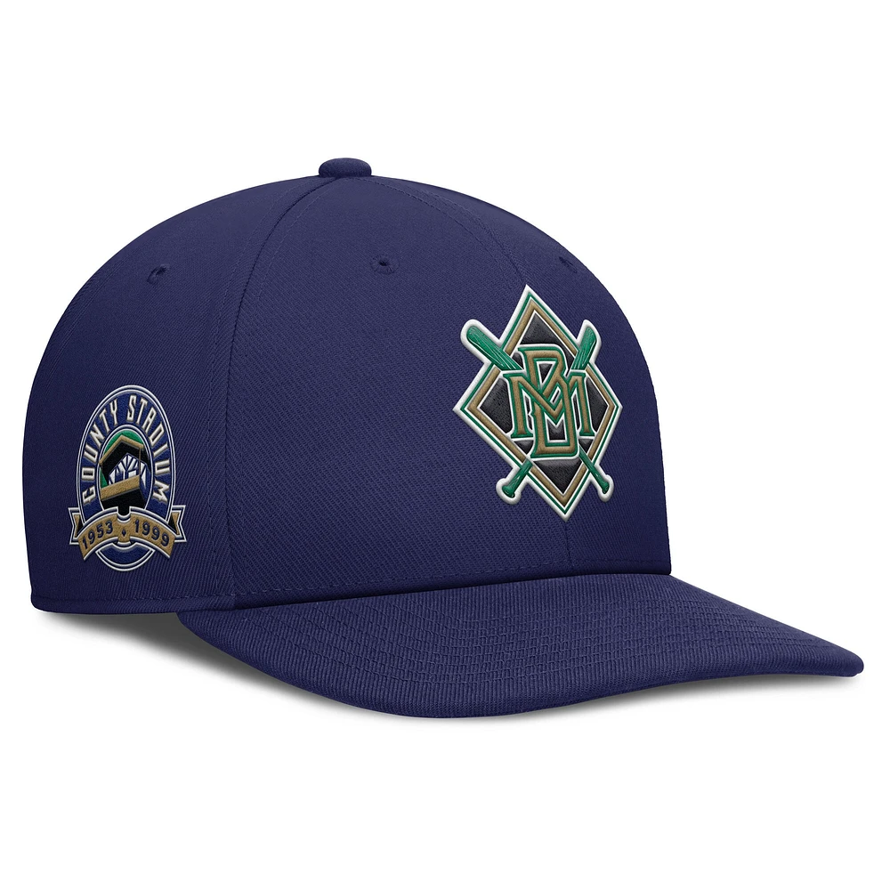 Men's Nike Navy Milwaukee Brewers Pro Performance Snapback Hat