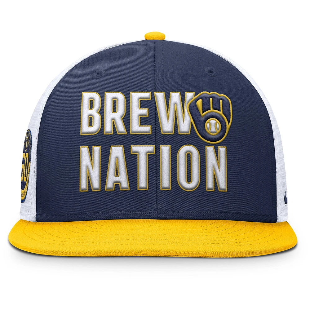 Men's Nike  Navy Milwaukee Brewers Pro Trucker Snapback Hat
