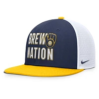 Men's Nike  Navy Milwaukee Brewers Pro Trucker Snapback Hat
