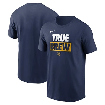 T-shirt pour homme Nike Milwaukee Brewers Rally Rule bleu marine