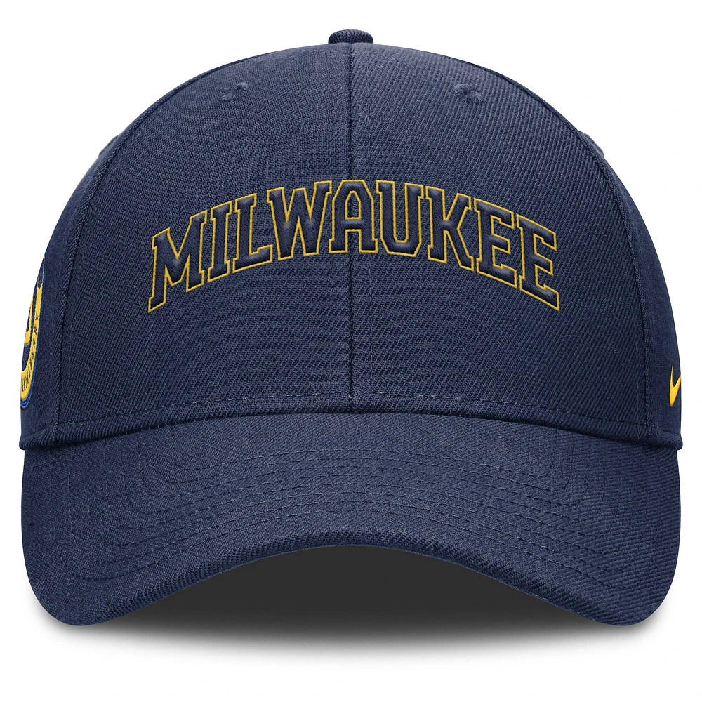 Men's Nike Navy Milwaukee Brewers Rise Gaberdine Adjustable Hat