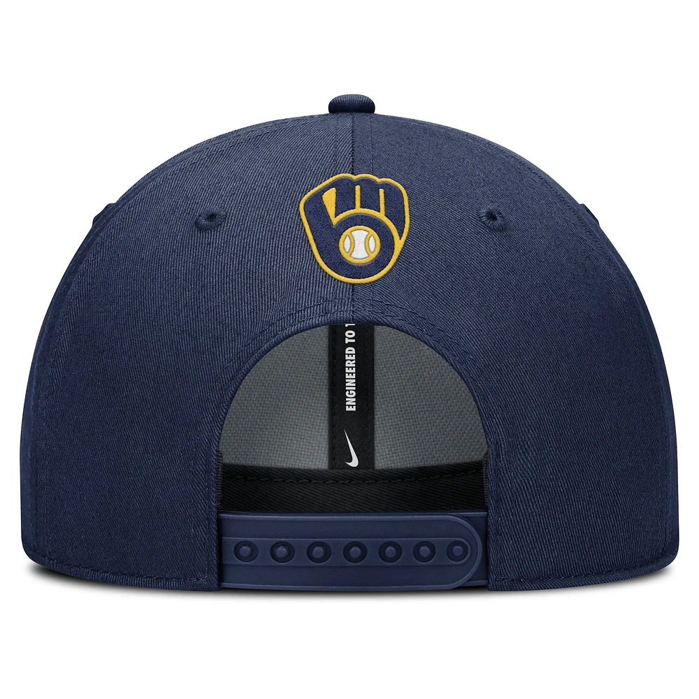 Men's Nike Navy Milwaukee Brewers Rise Gaberdine Adjustable Hat