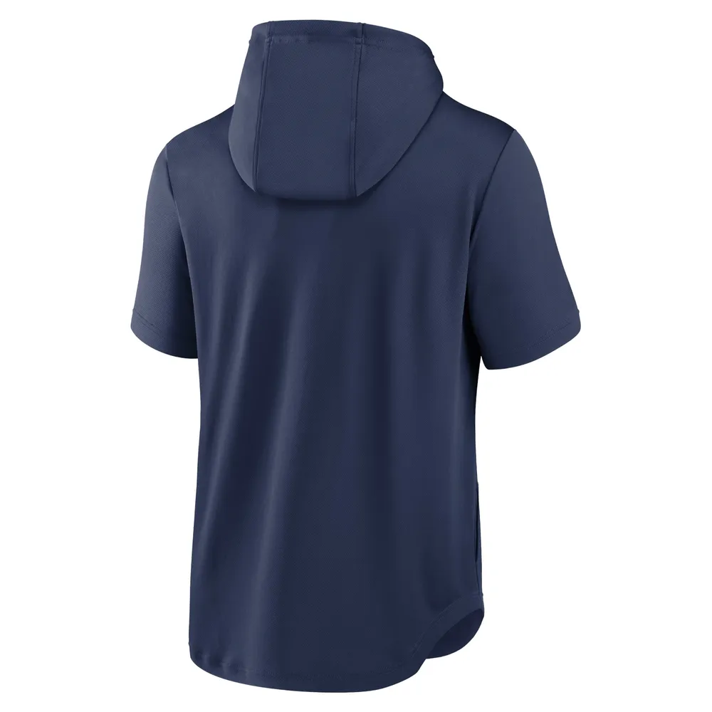 Chandail à capuchon enfiler manches courtes Nike Milwaukee Brewers Springer pour homme, bleu marine