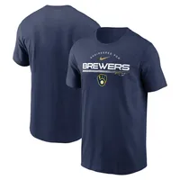 T-shirt Nike Milwaukee Brewers Team Engineered Performance pour homme - Bleu marine