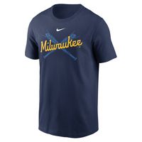 Men's Nike Navy Milwaukee Brewers Wordmark Local Team T-Shirt