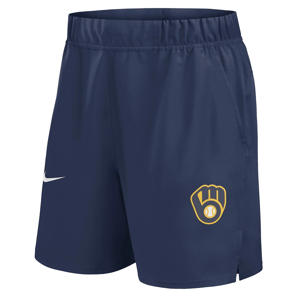 Men's Nike Navy Milwaukee Brewers Woven Victory Performance Shorts