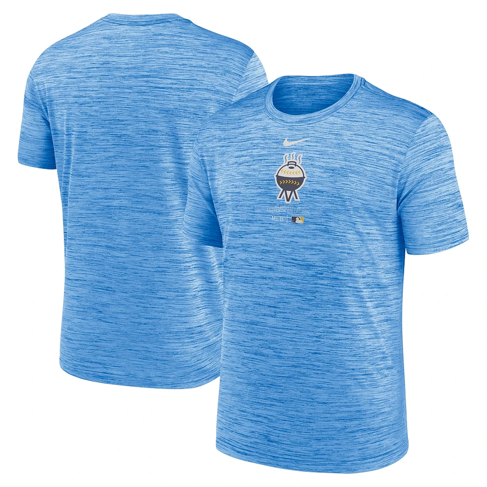 Men's Nike Powder Blue Milwaukee Brewers Authentic Collection City Connect Velocity Performance T-Shirt