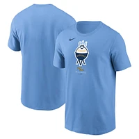 T-shirt Nike pour hommes, bleu poudre, Milwaukee Brewers City Connect, grand logo