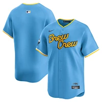 Maillot Nike Milwaukee Brewers City Connect Limited pour homme, bleu poudre