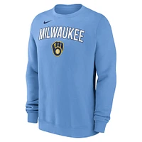 Sweat-shirt Nike bleu poudre pour homme des Milwaukee Brewers