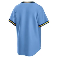 Men's Nike Powder Blue Milwaukee Brewers Road Cooperstown Collection Team Jersey