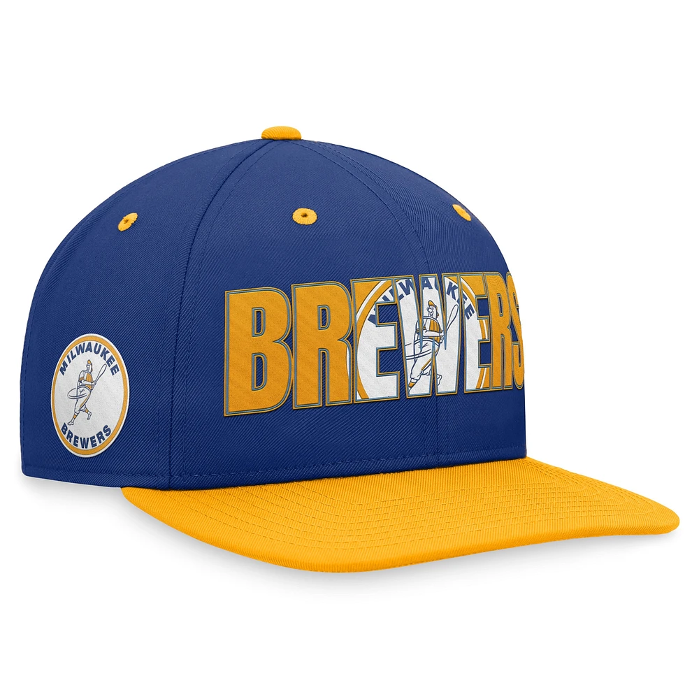 Men's Nike Royal Milwaukee Brewers Cooperstown Collection Pro Snapback Hat