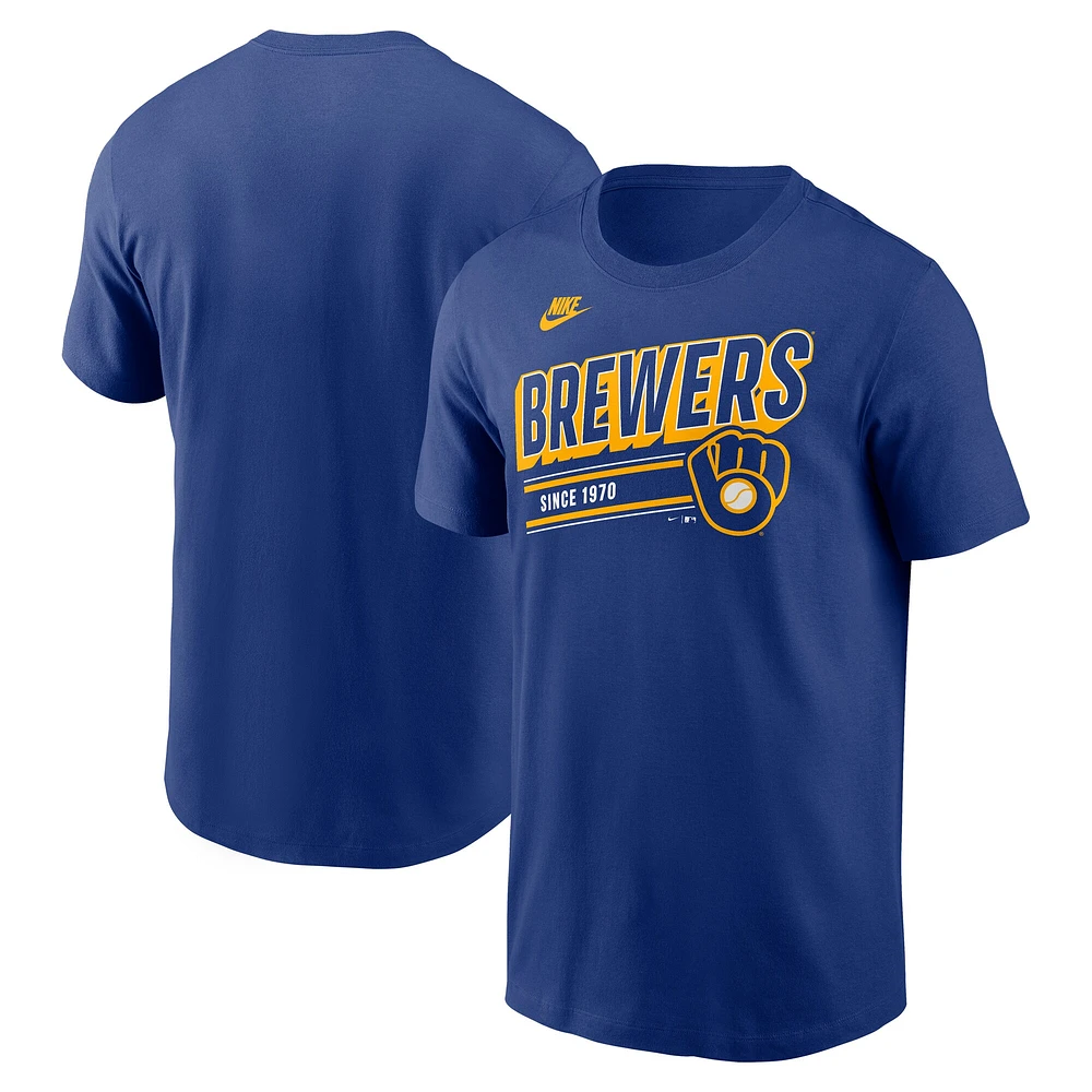 Men's Nike  Royal Milwaukee Brewers Cooperstown Collection Retro T-Shirt