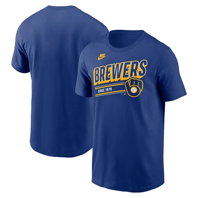Men's Nike  Royal Milwaukee Brewers Cooperstown Collection Retro T-Shirt