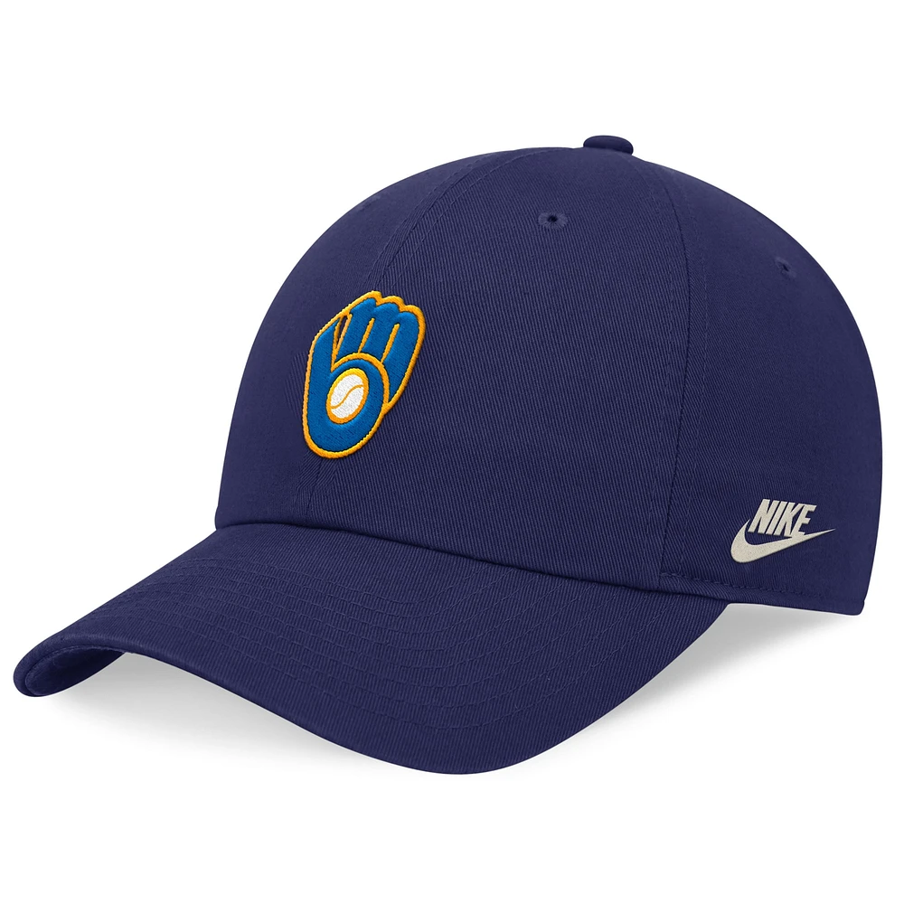 Casquette réglable Nike Royal Milwaukee Brewers Rewind Cooperstown Collection Club pour homme