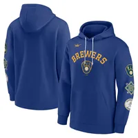 Milwaukee Brewers Nike Logo Therma Performance Pullover Hoodie - Gray