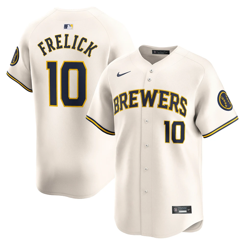 Men's Nike Sal Frelick Cream Milwaukee Brewers Home Limited Player Jersey