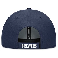 Casquette ajustable Nike Club Performance pour homme, blanc/bleu marine, Milwaukee Brewers