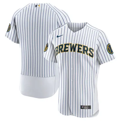 Autographed Milwaukee Brewers Keston Hiura Fanatics Authentic Pinstripe  Nike Authentic Jersey