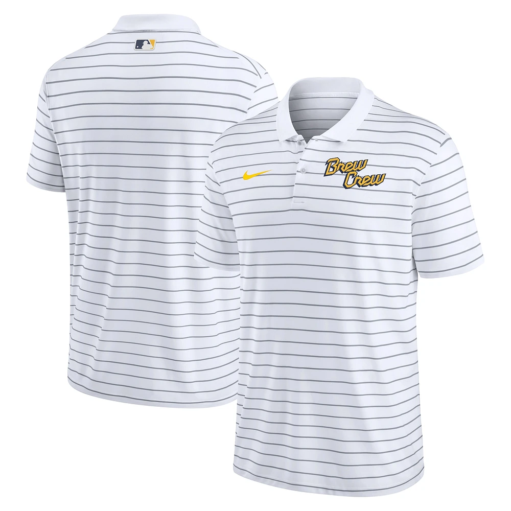 Polo Nike Milwaukee Brewers City Connect Authentic Collection Victory Performance pour homme, blanc