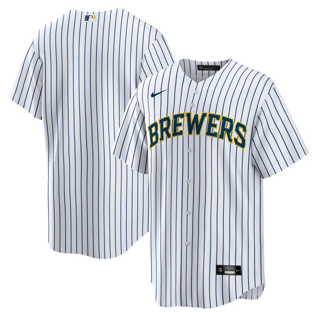 Men's Majestic White Milwaukee Brewers Home Official Cool Base Jersey 