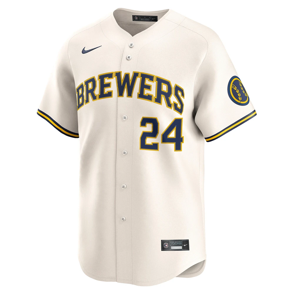 Men's Nike William Contreras Cream Milwaukee Brewers Home Limited Player Jersey