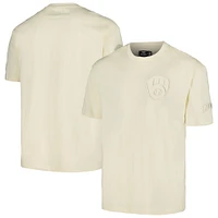 Men's Pro Standard Cream Milwaukee Brewers Neutral CJ Dropped Shoulders T-Shirt