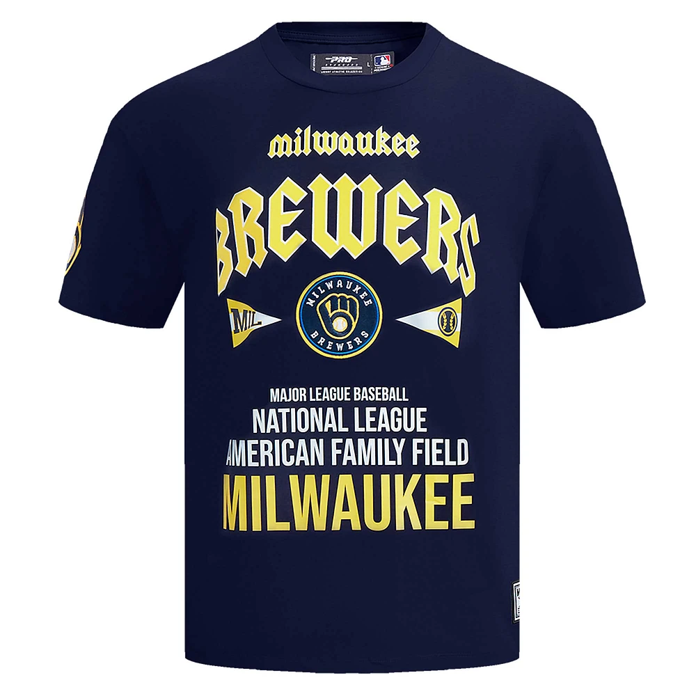 Men's Pro Standard Navy Milwaukee Brewers Oversized City Tour T-Shirt