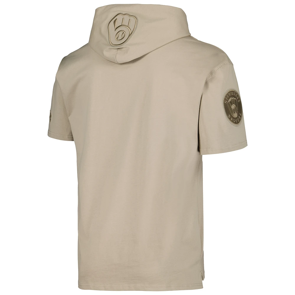 Men's Pro Standard Tan Milwaukee Brewers Neutral Hoodie T-Shirt