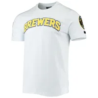 T-shirt blanc avec logo de l'équipe des Milwaukee Brewers Pro Standard pour homme